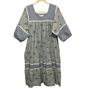 VTG Krist Gudnason Coquette Girl Bow Midi Dress. Size L (12-14)